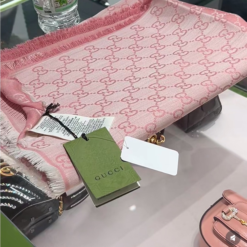 Gucci Pink GG Monogram Scarf